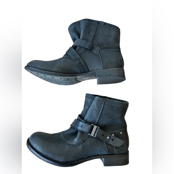 Caterpillar CAT Women’s Black Leather Ankle Boots Like New Size 7 - Picture 2 of 10
